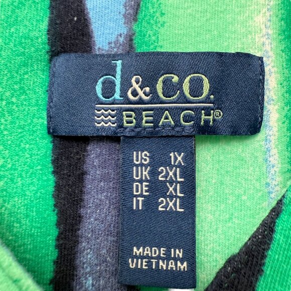 Denim & Co Beach Cover Up Plus Size 1X  Blue Stripe French Terry Womens Hoodie - Picture 9 of 13